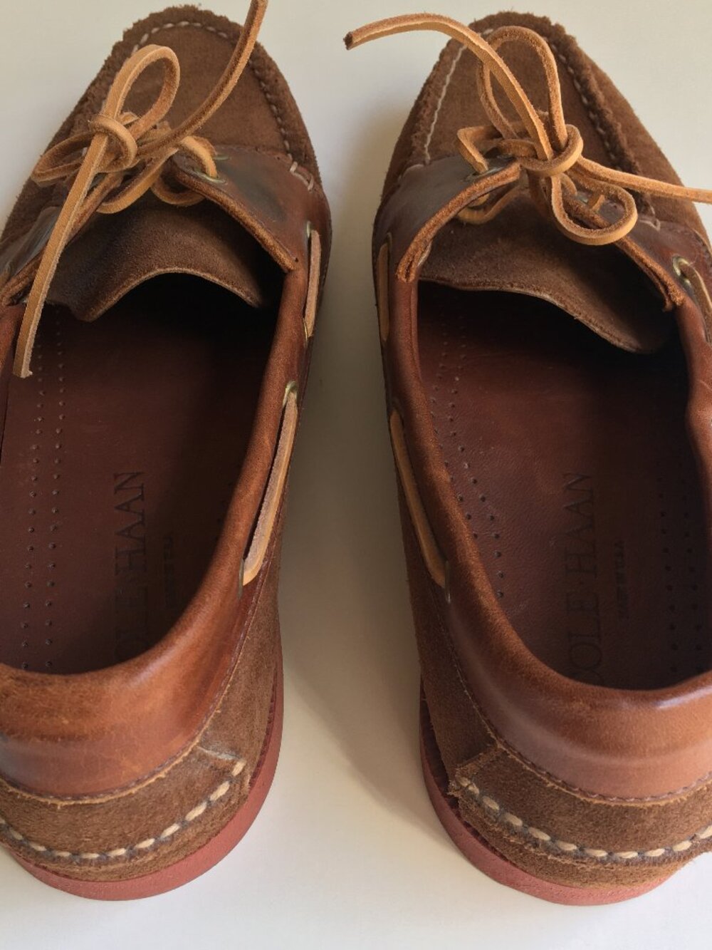 Vintage Brown Boat Shoes 9.5 Cole Haan Leather Loafer Deck USA Moccasin - Picture 4 of 12